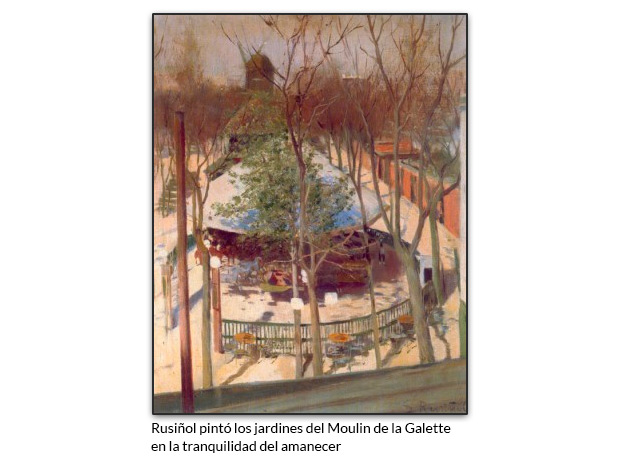 Rusiñol pintó los jardines del Moulin de la Galette en la tranquilidad del amanecer